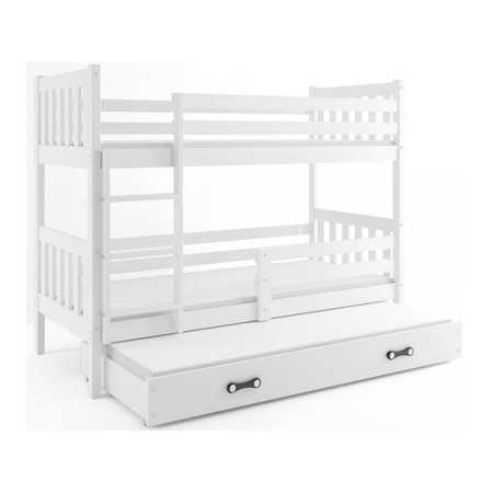 Dětská postel CARINO s výsuvnou postelí 80x190 cm - bílá Bílá BMS