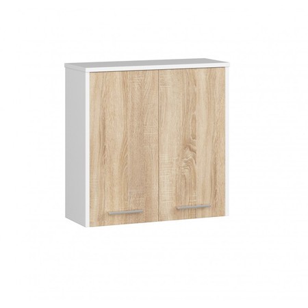 Koupelnová závěsná skříňka FIN W60 2D-bílá/sonoma Akord