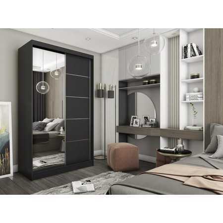 Kvalitní Šatní Skříň Makira 150 cm Černá Furniture