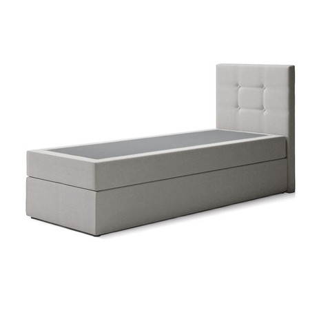 Čalouněná postel DALMINE s pružinovou matrací rozměr 90x200 cm Pravá strana otvírání Světle šedá SG-nábytek