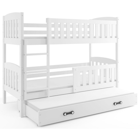 Dětská patrová postel KUBUS s výsuvnou postelí 80x190 cm - bílá Ružové BMS