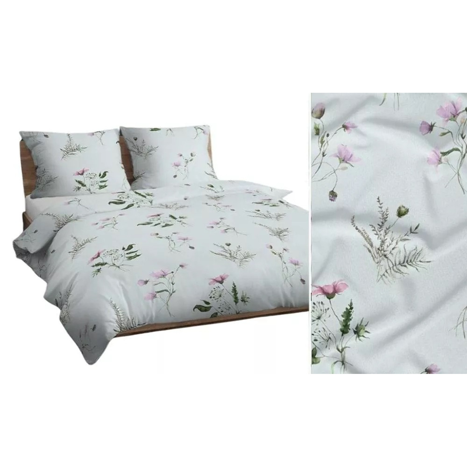 Bavlněné povlečení mátově zelená listy 4837 C 140x200 cm KARO