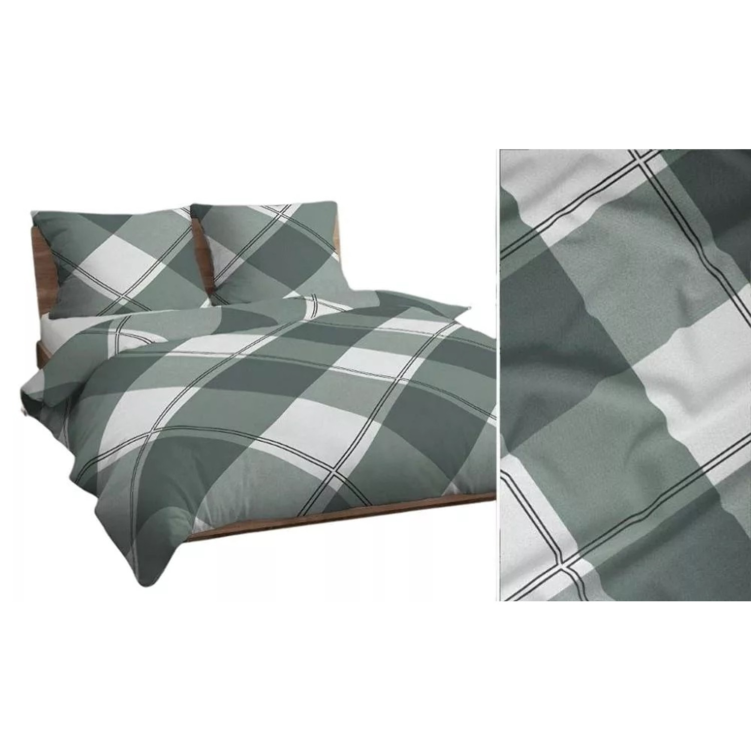 Bavlněné povlečení zelenobílá kostka 4746 C 140x200 cm KARO