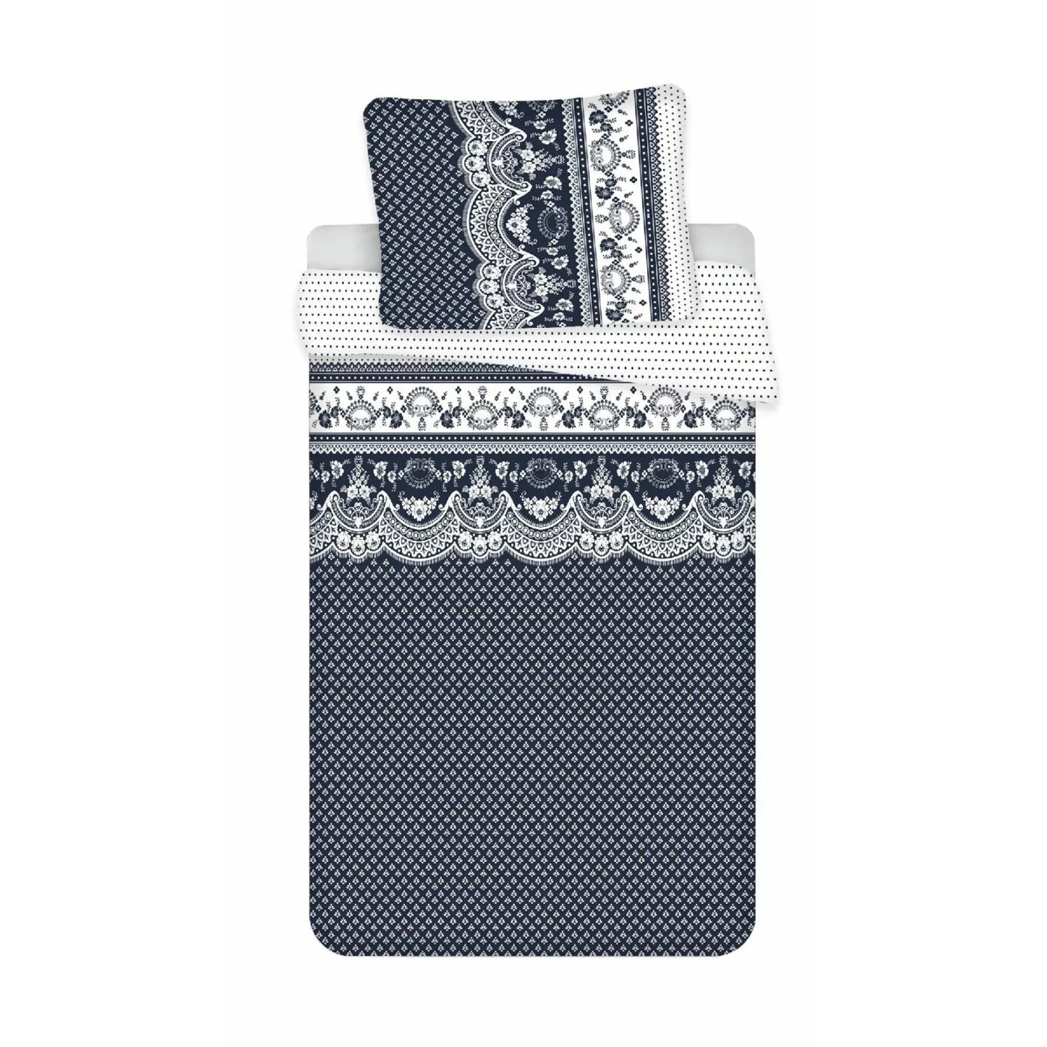 Povlečení z mikrovlákna OZDOBY modro-bílé PB 25 140x200 cm KARO