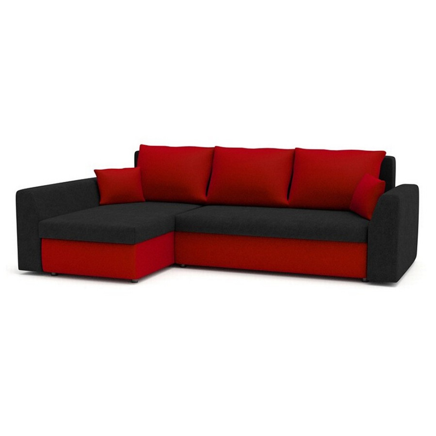Rohová rozkládací sedací souprava PAUL MODEL 2 Černá/červená Levá Signal-nabytek