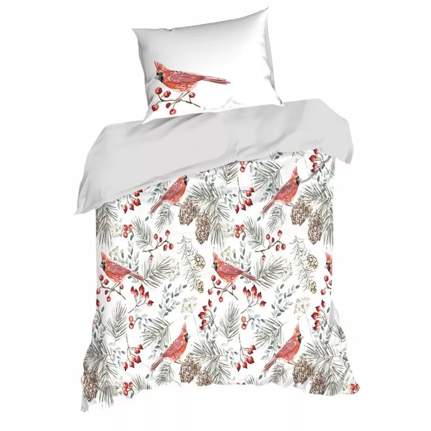 Vánoční povlečení z mikrovlákna ŠIŠKY SW 24 140x200 cm KARO