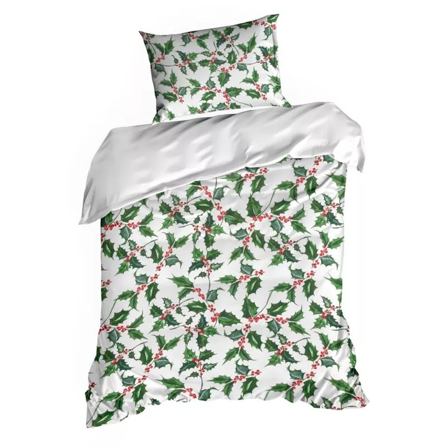 Vánoční povlečení z mikrovlákna TORI zelené listy SW 24 140x200 cm KARO