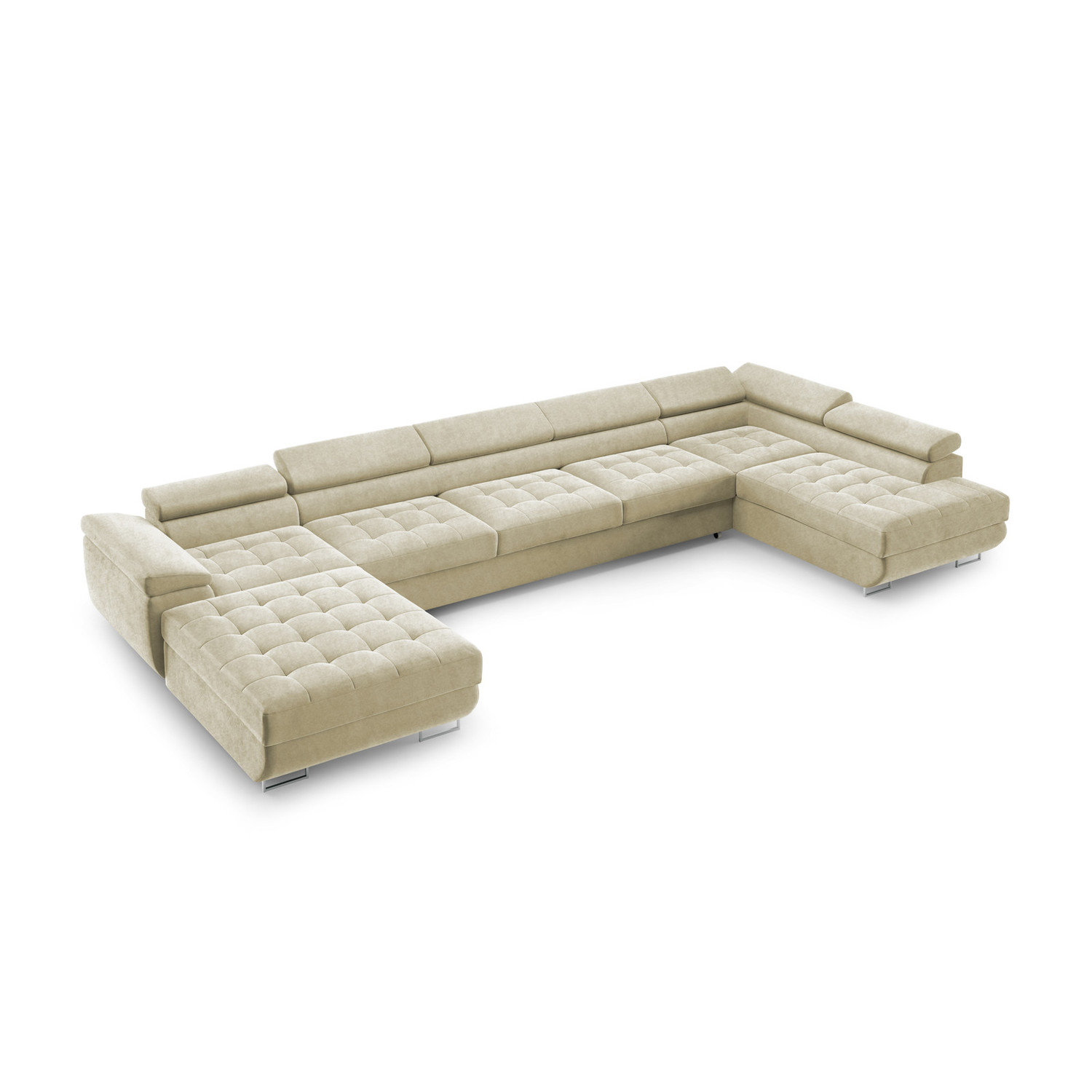 Rohová rozkládací sedací souprava BENJAMIN 275 U XL Pravá Krémová SG nabytek