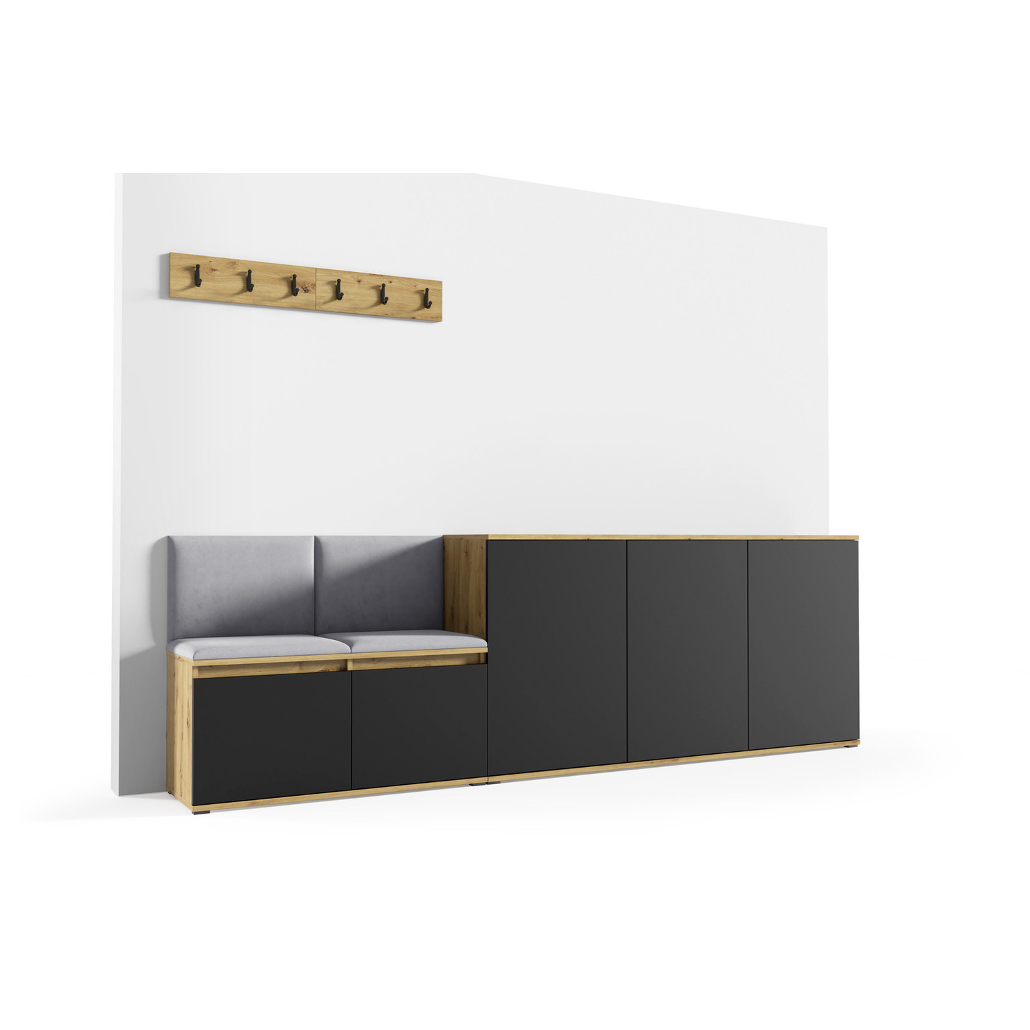 Předsíňová stěna AMI 35 Světle růžová Bílá SG nabytek