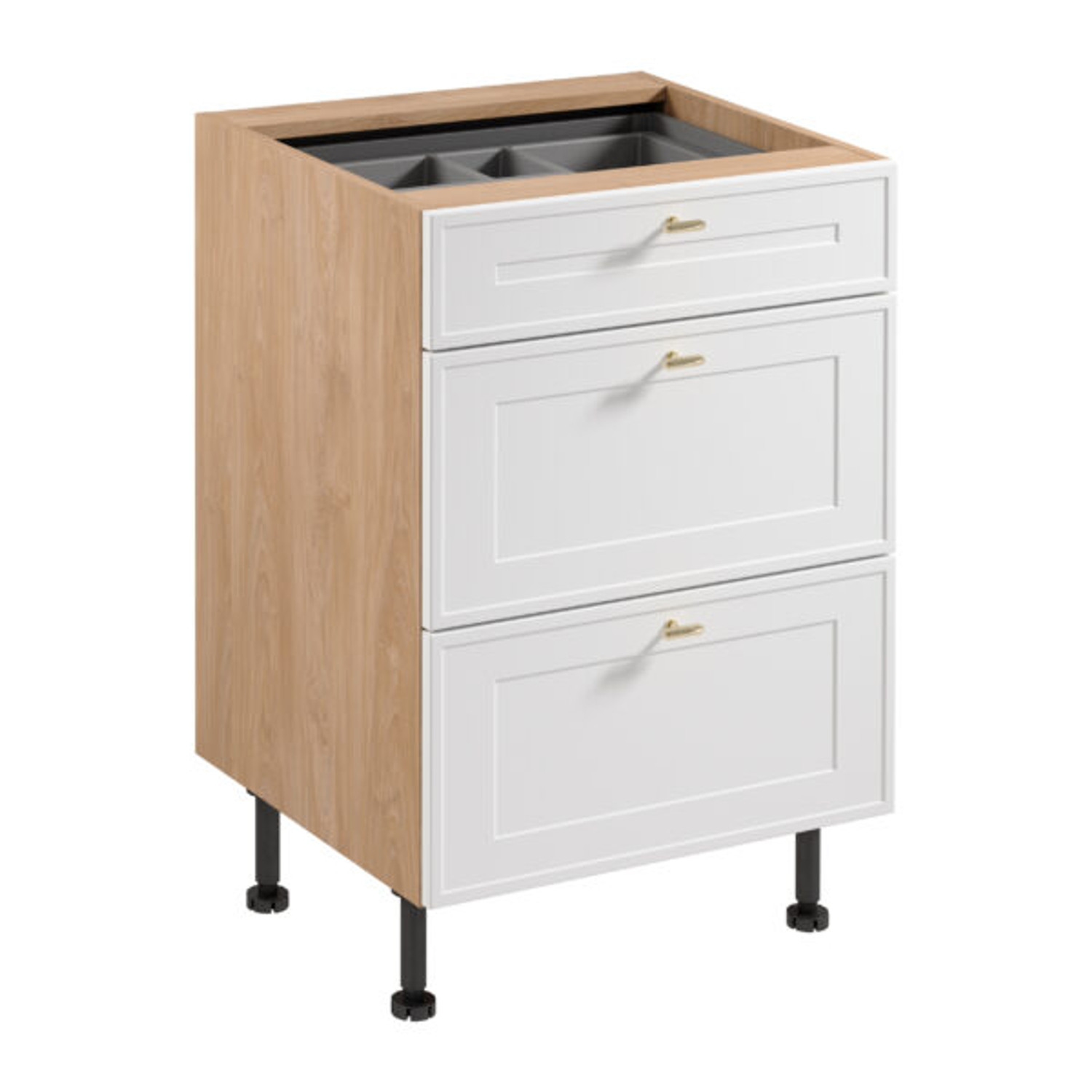 Kuchyňská skříňka SORENTO D60S3 AX -  Puccini/bílý rám GALA