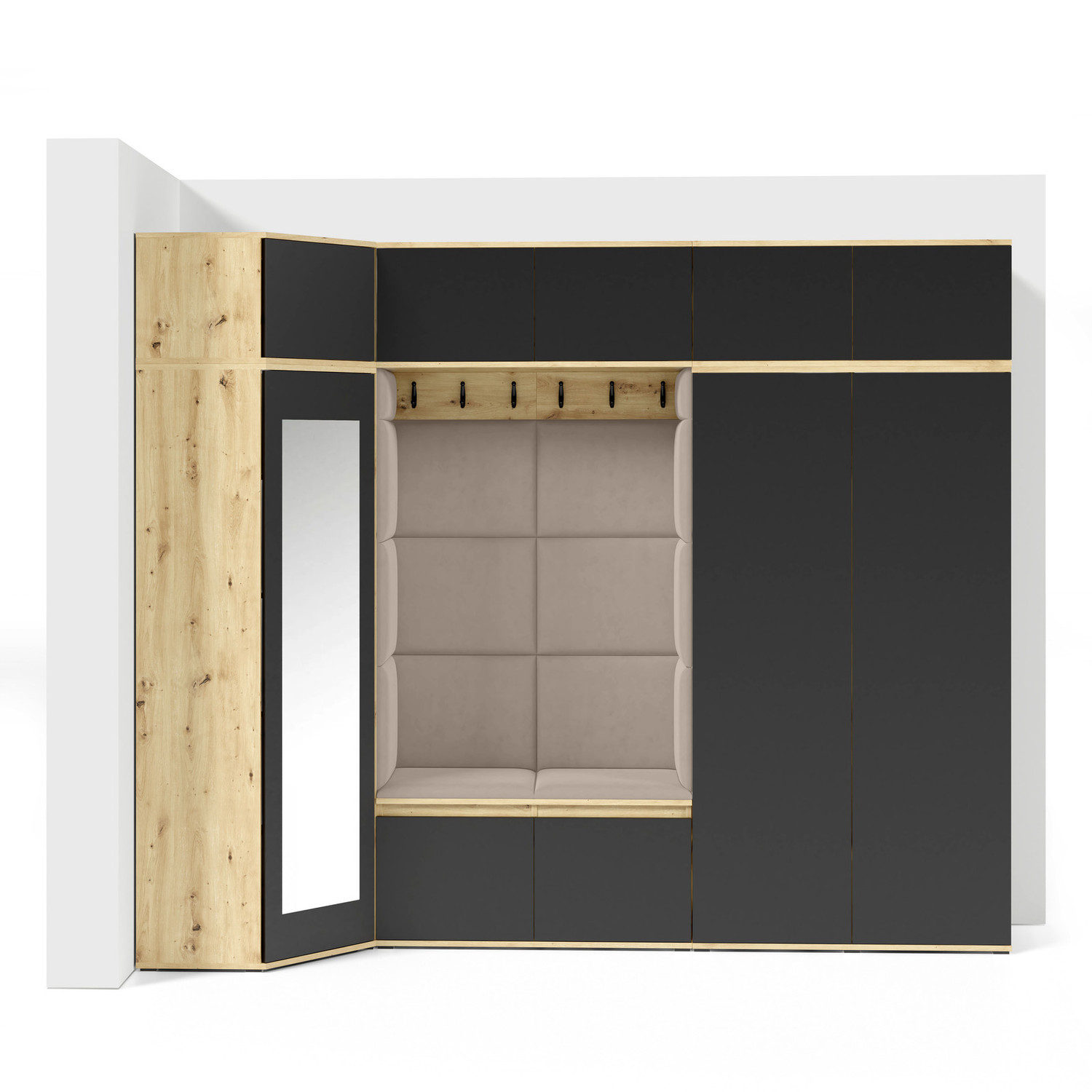 Předsíňová stěna AMI 39 Modrá Dub sonoma Signal-nabytek