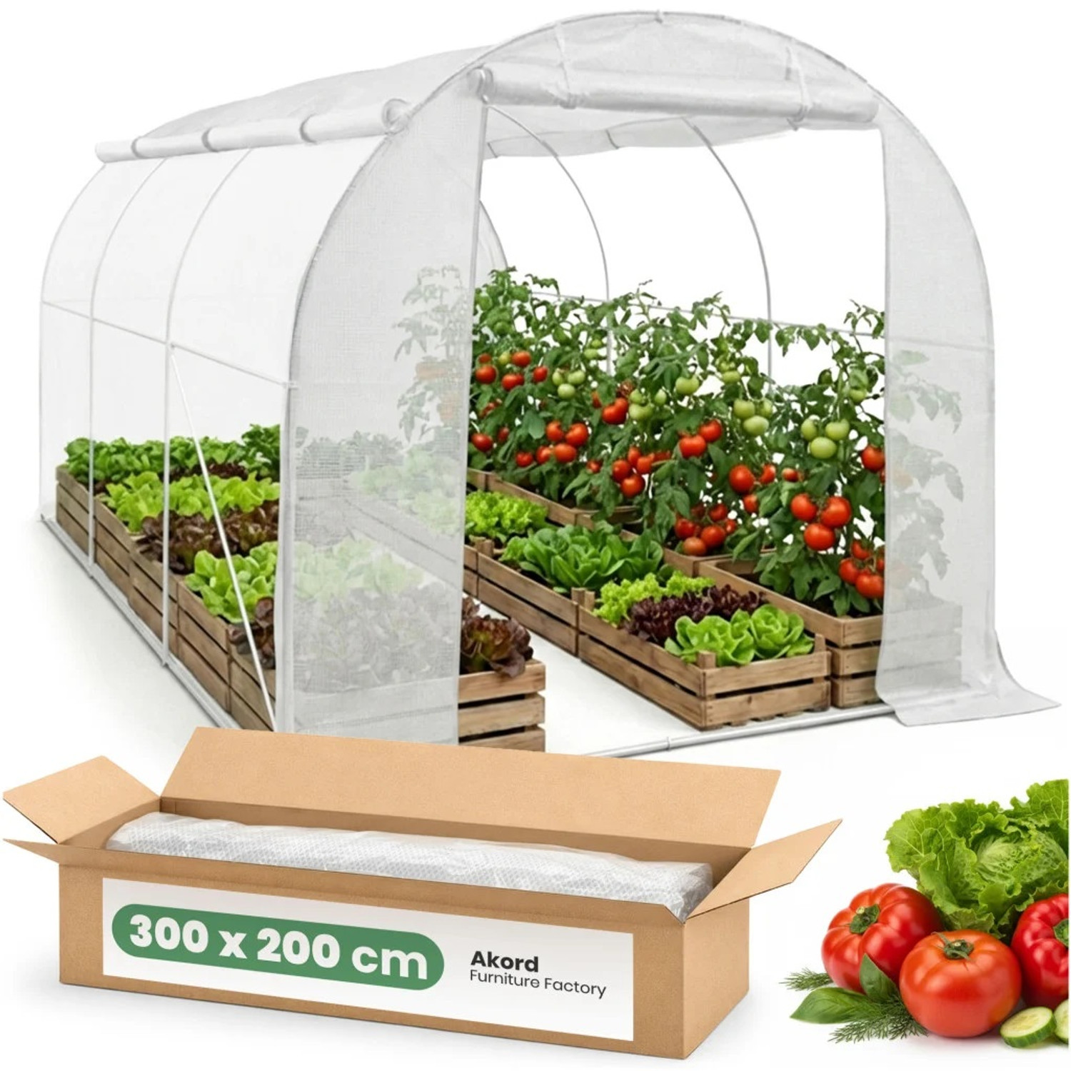 Zahradní fóliový tunel s rolovanými stěnami